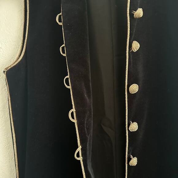 Saint Laurent Rare Russian Velvet Midi Vest size FR 34 Caftan Cotton - Picture 5 of 16